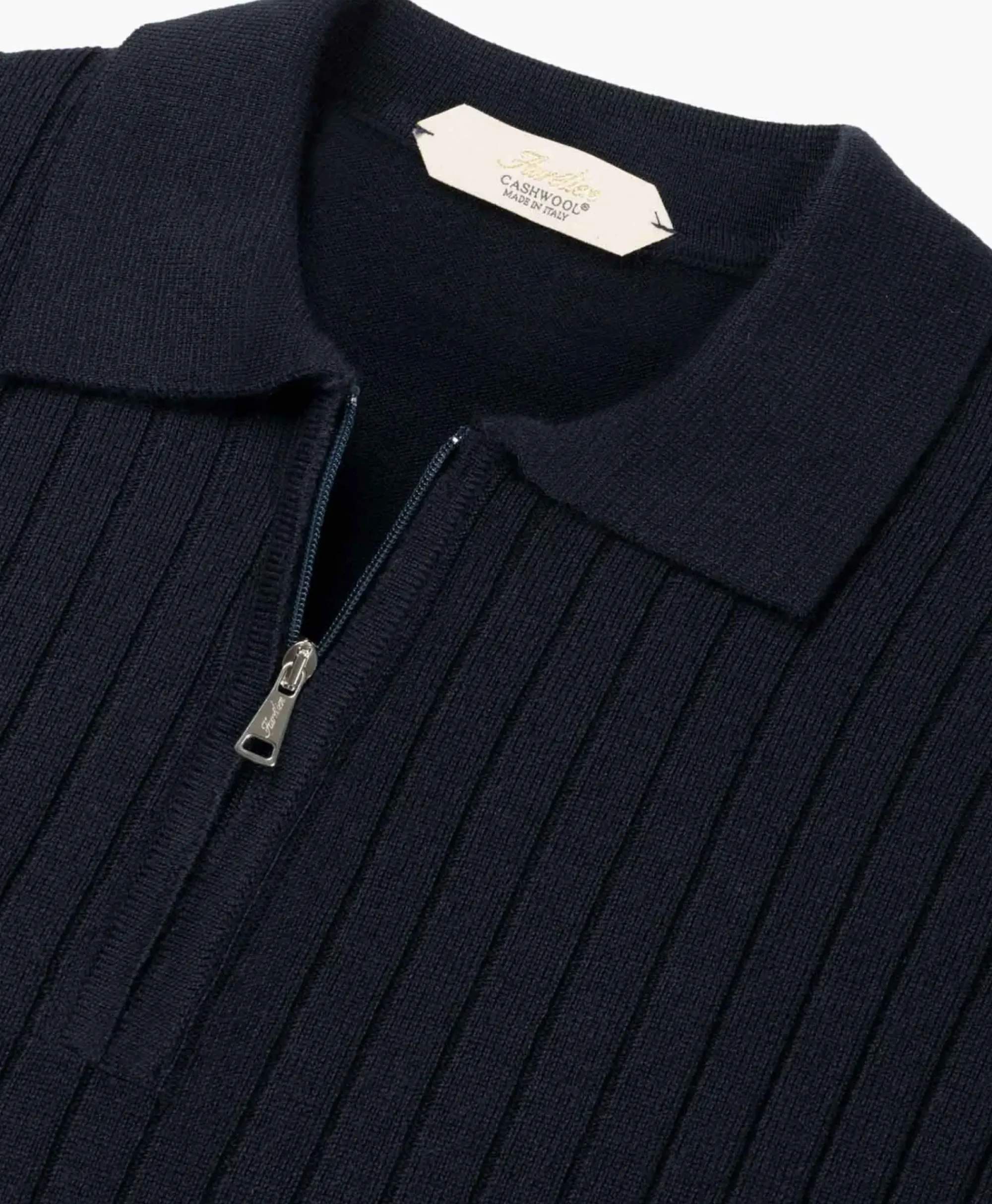 Truien^Aurelien Pullover Rib Zip Polos Ls Donker Blauw