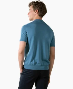 Polo's^Aurelien Polo Buttonless Sl Blauw