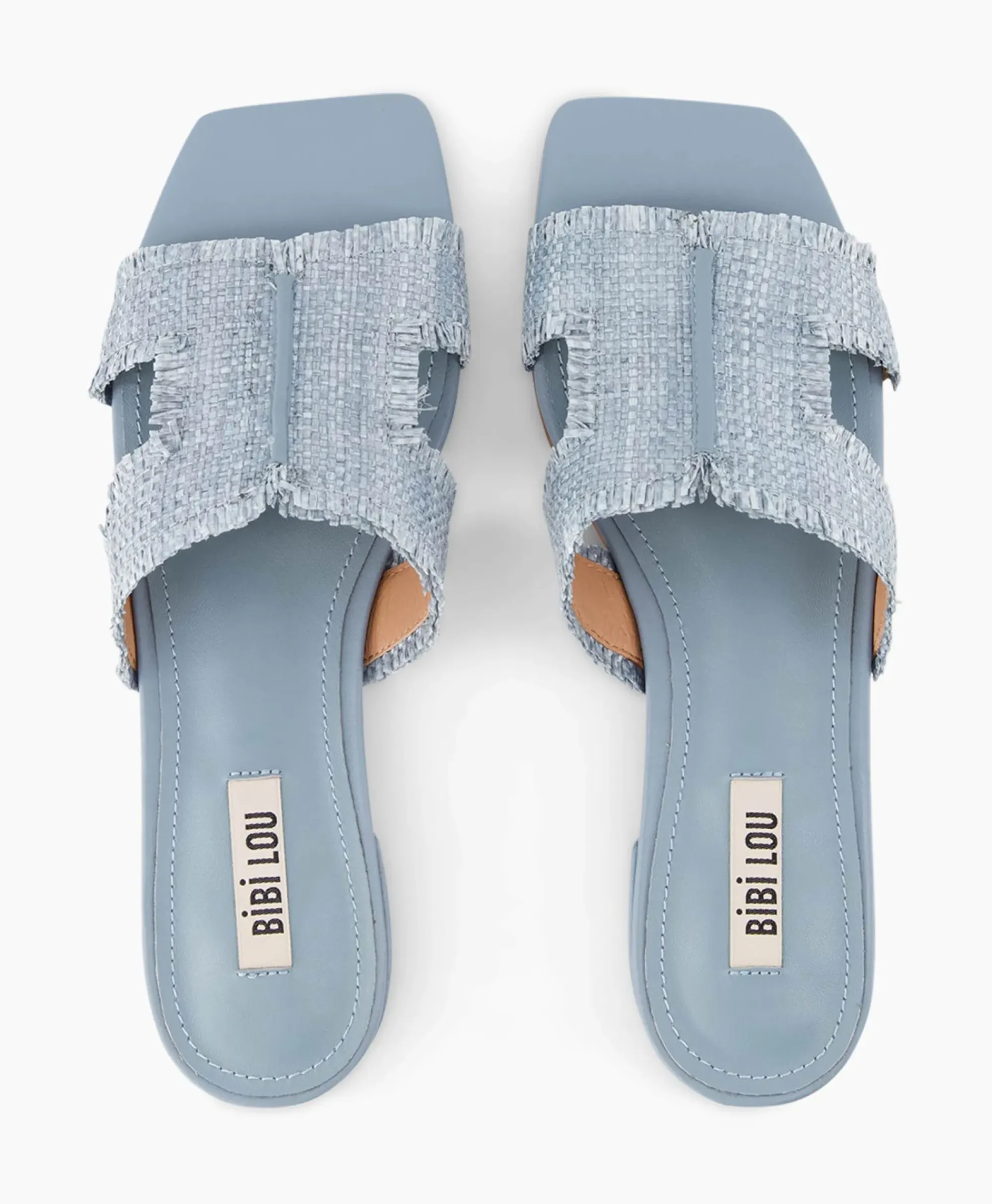 Sandalen^Bibi Lou Sandaal Zonder Hak Rafia Donker Bruin