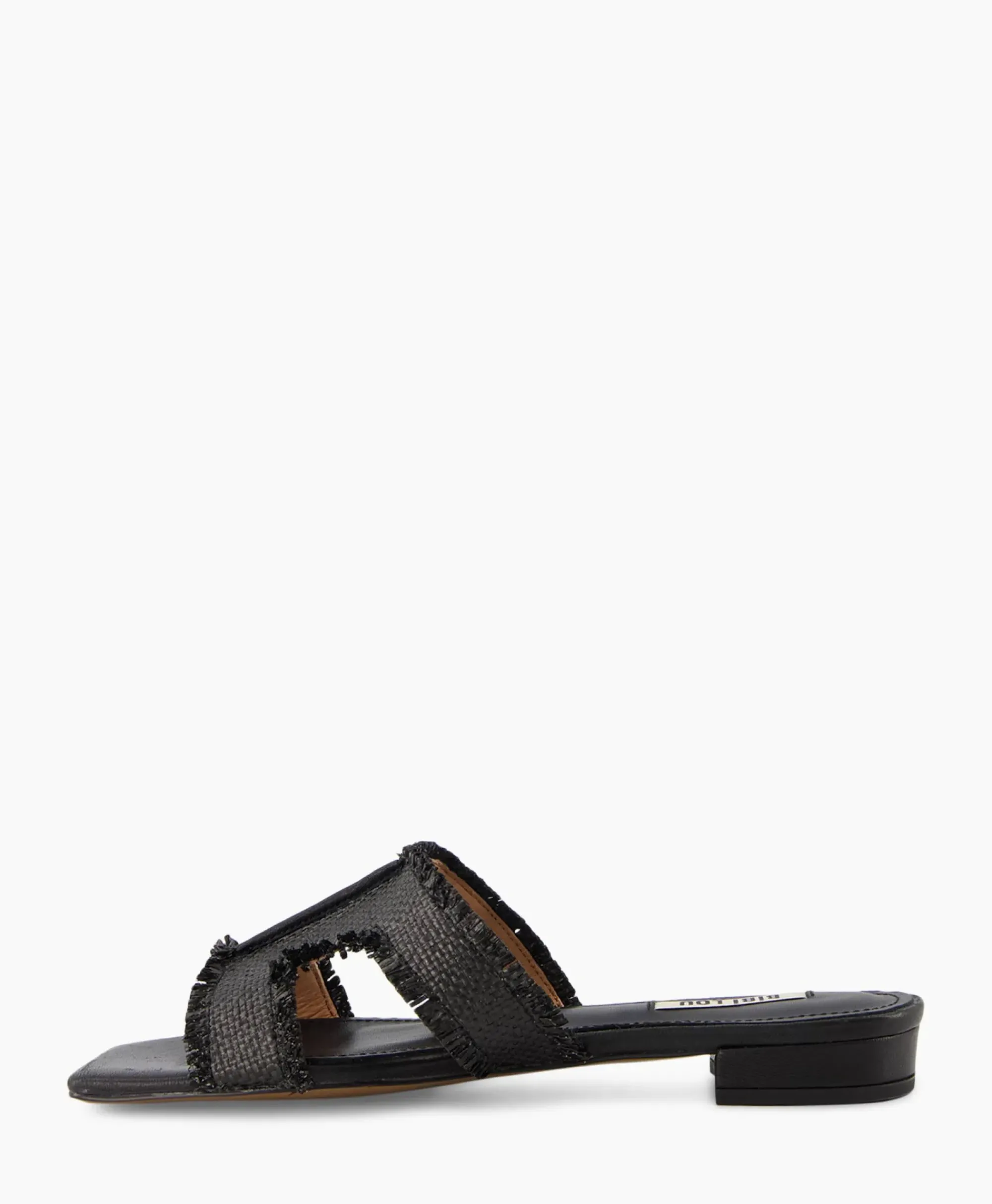 Sandalen^Bibi Lou Sandaal Zonder Hak Rafia Zwart