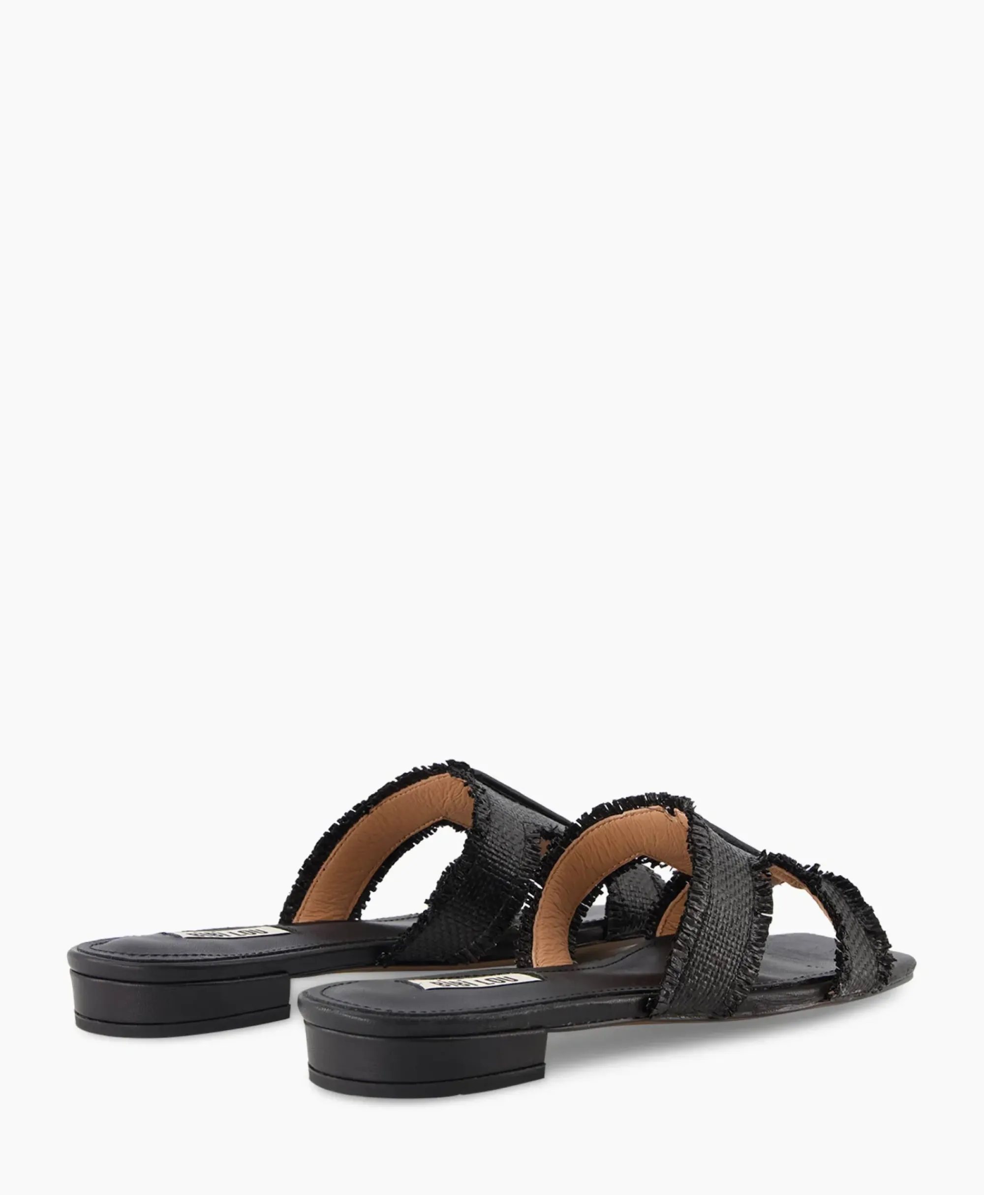 Sandalen^Bibi Lou Sandaal Zonder Hak Rafia Zwart