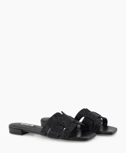 Sandalen^Bibi Lou Sandaal Zonder Hak Strass Zwart