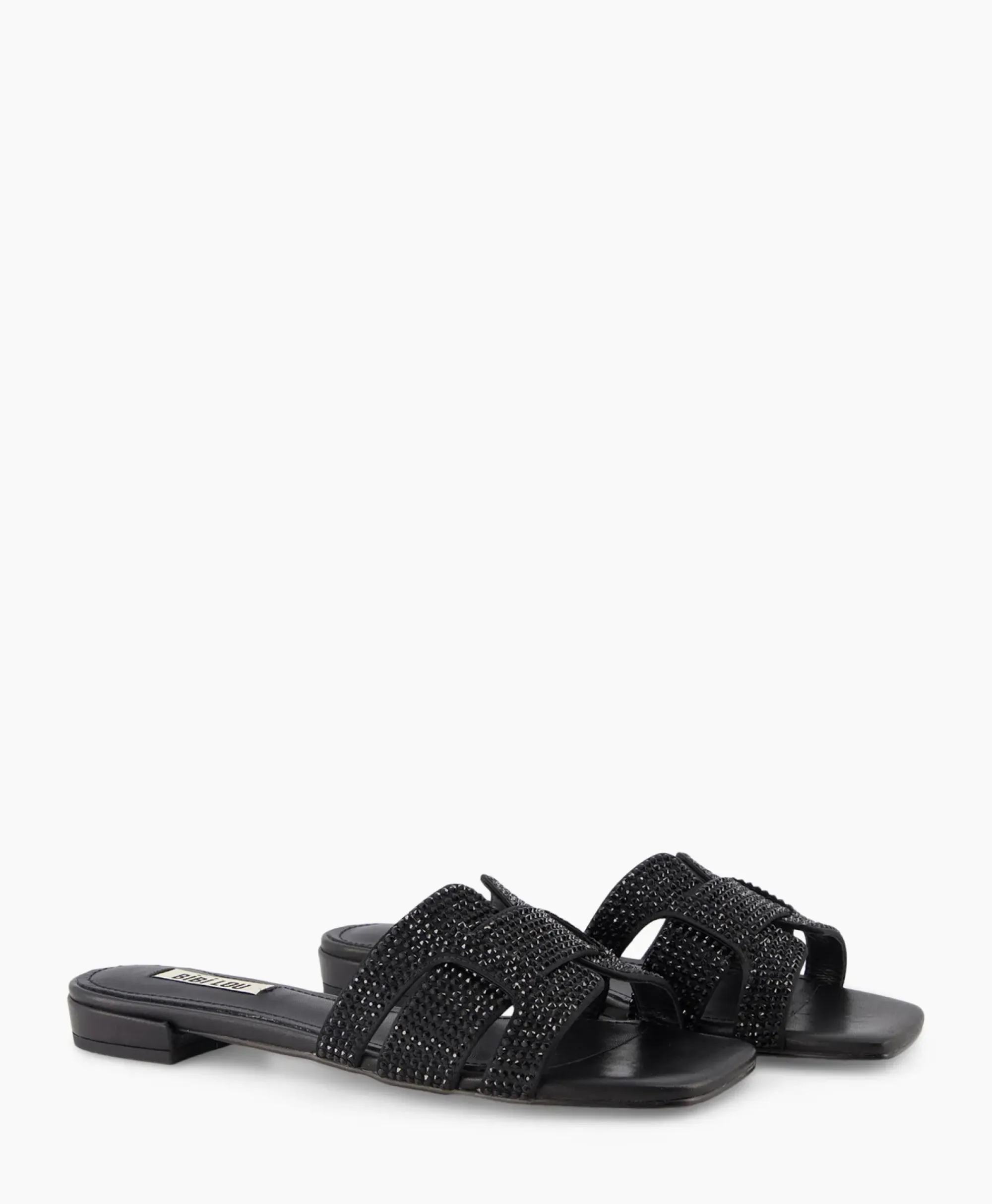 Sandalen^Bibi Lou Sandaal Zonder Hak Strass Zwart