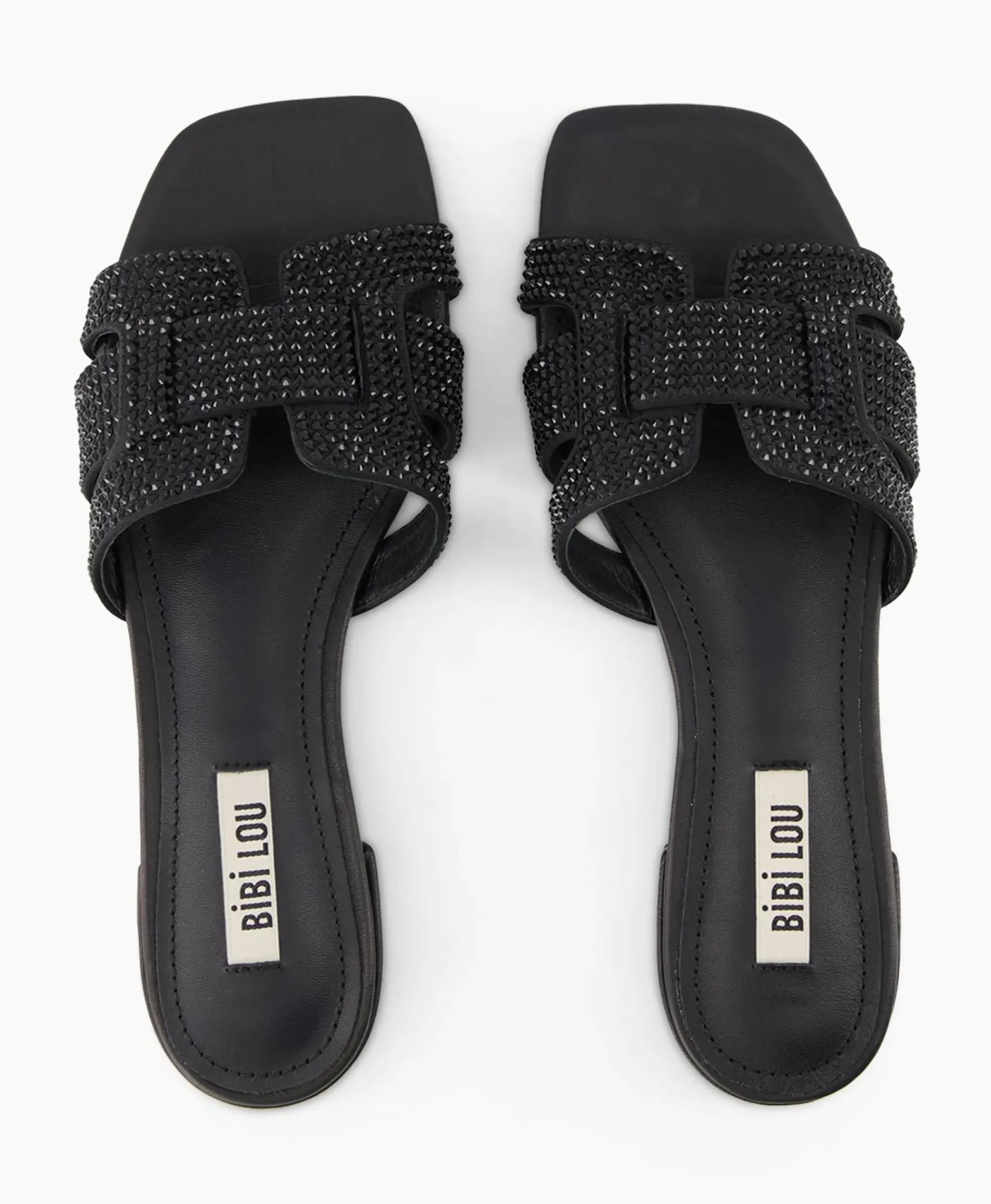 Sandalen^Bibi Lou Sandaal Zonder Hak Strass Zwart