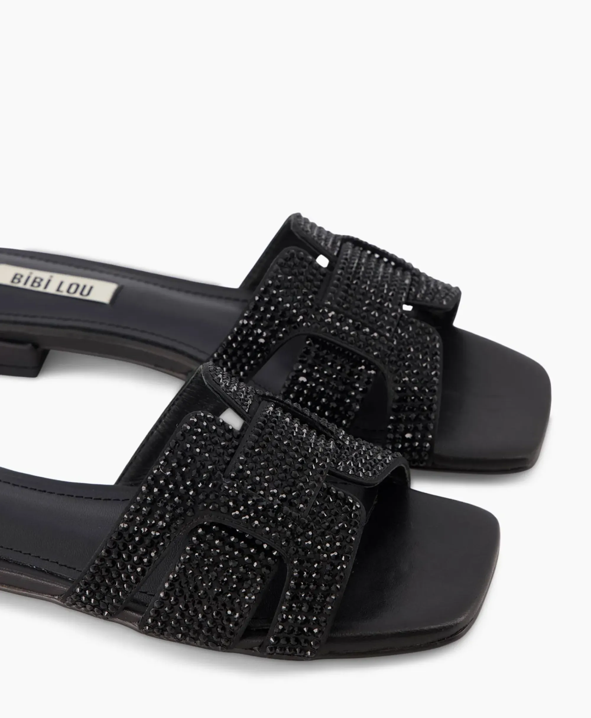 Sandalen^Bibi Lou Sandaal Zonder Hak Strass Zwart