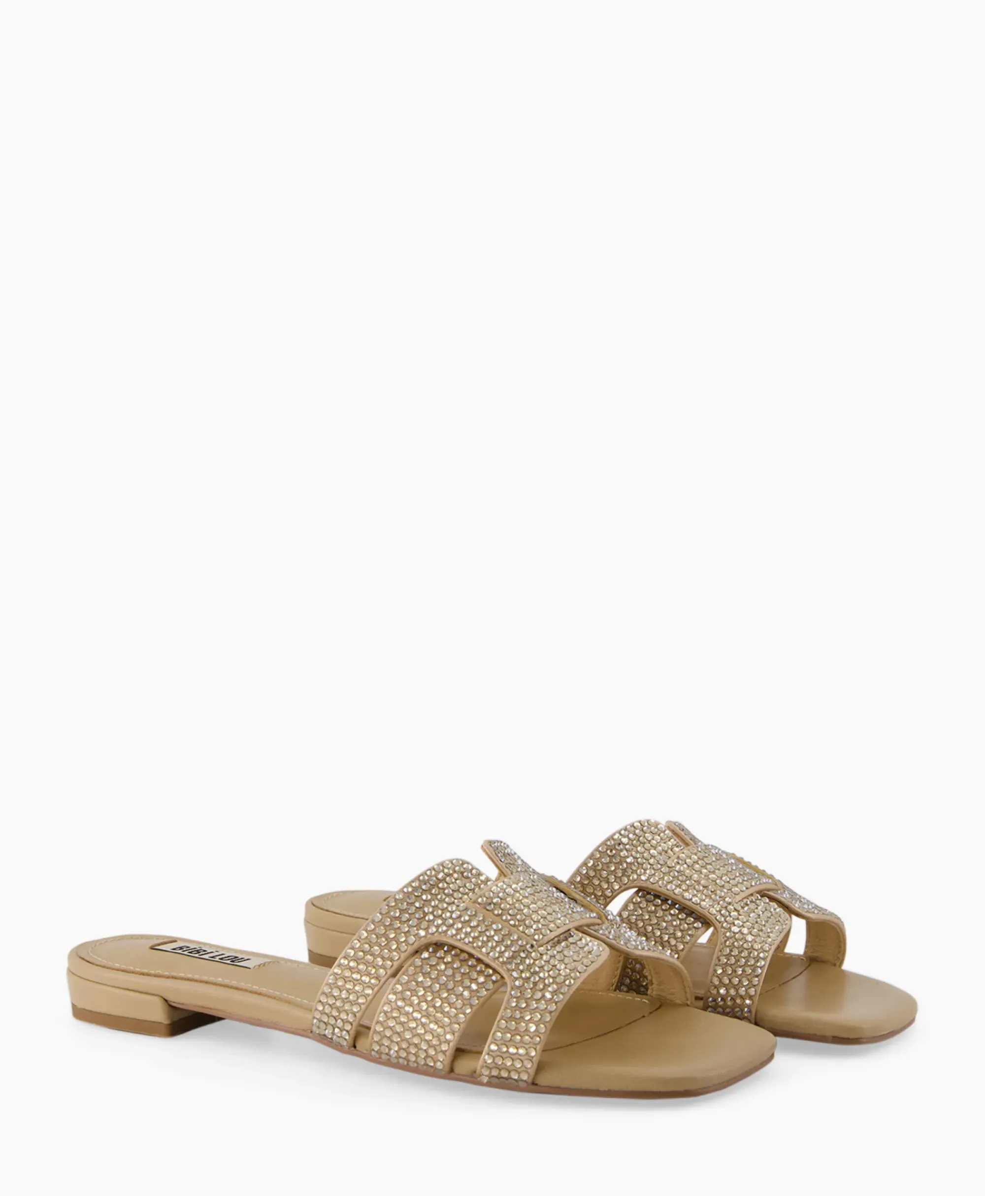 Sandalen^Bibi Lou Sandaal Zonder Hak Strass Beige