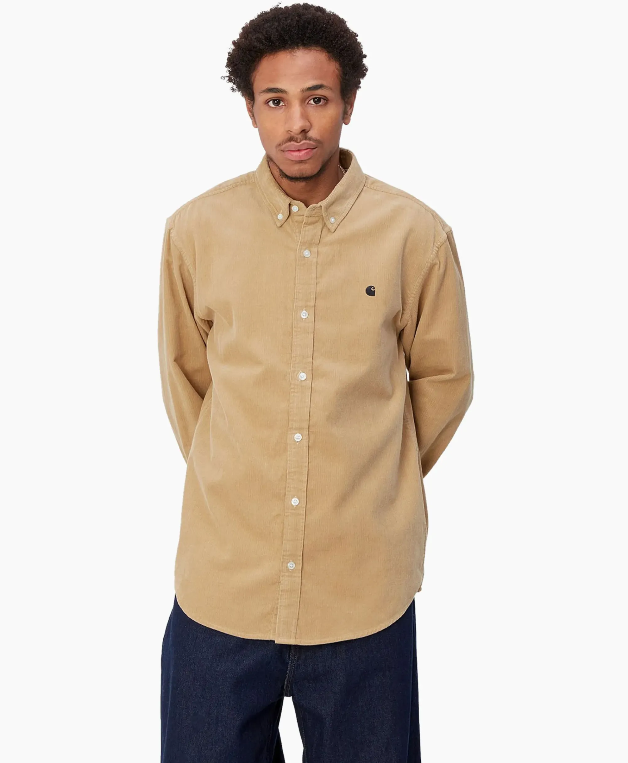Overhemden^Carhartt Wip Overhemd L/S Madison Fine Cord Beige