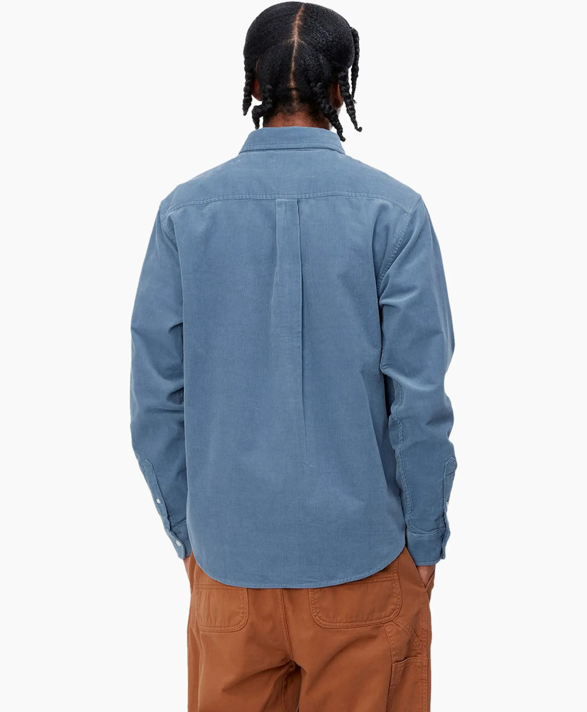 Overhemden^Carhartt Wip Overhemd L/S Madison Fine Cord Blauw