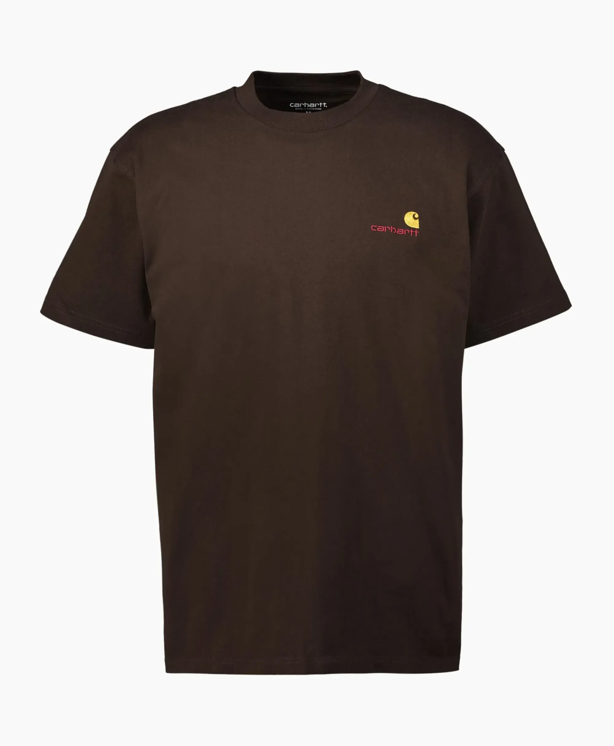 T-Shirts^Carhartt Wip T-Shirt S/S American Script Organic Cotton Donker Bruin