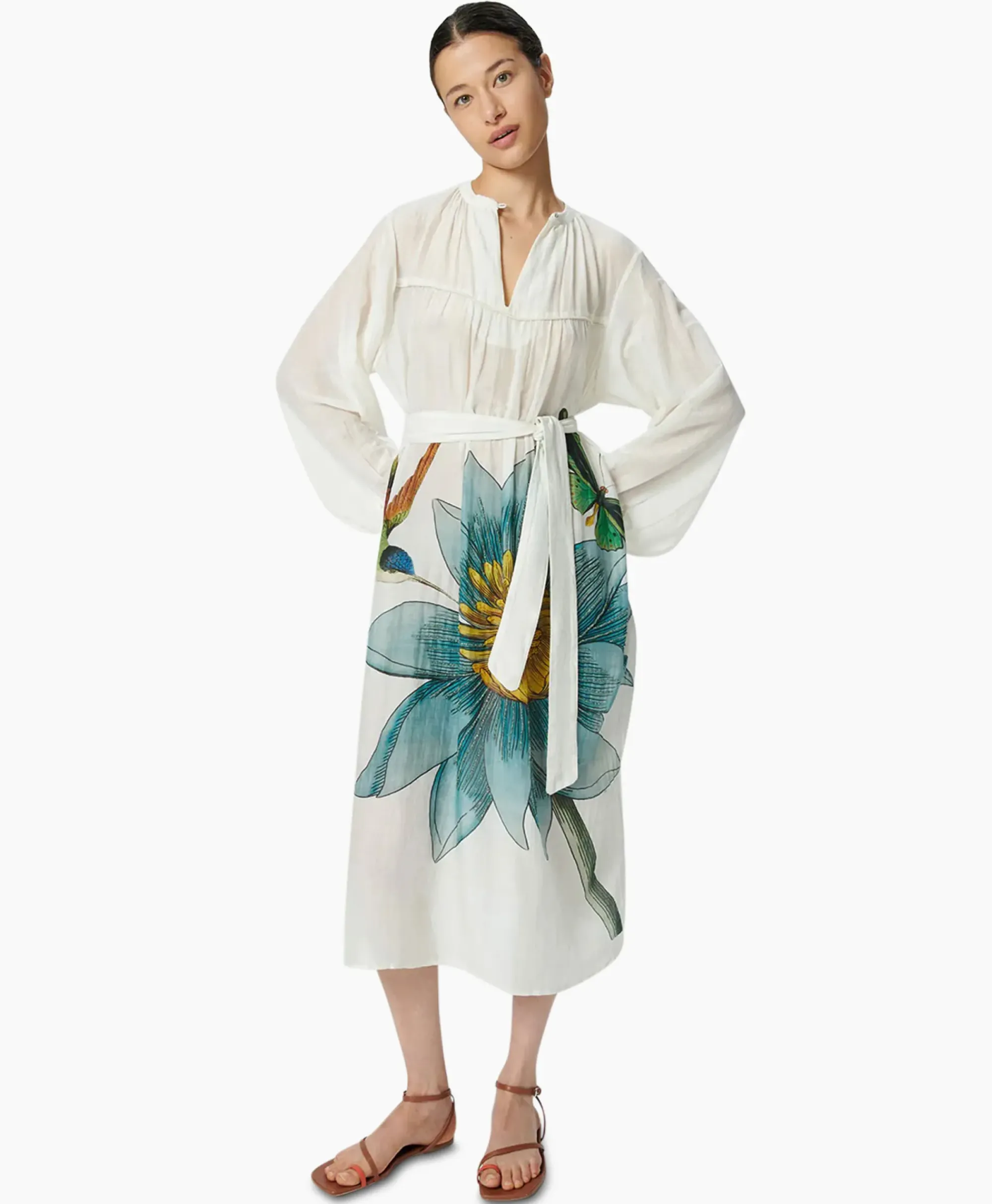 Bruiloftskleding^Chufy Maxi Jurk Daisy Embroidered Blauw