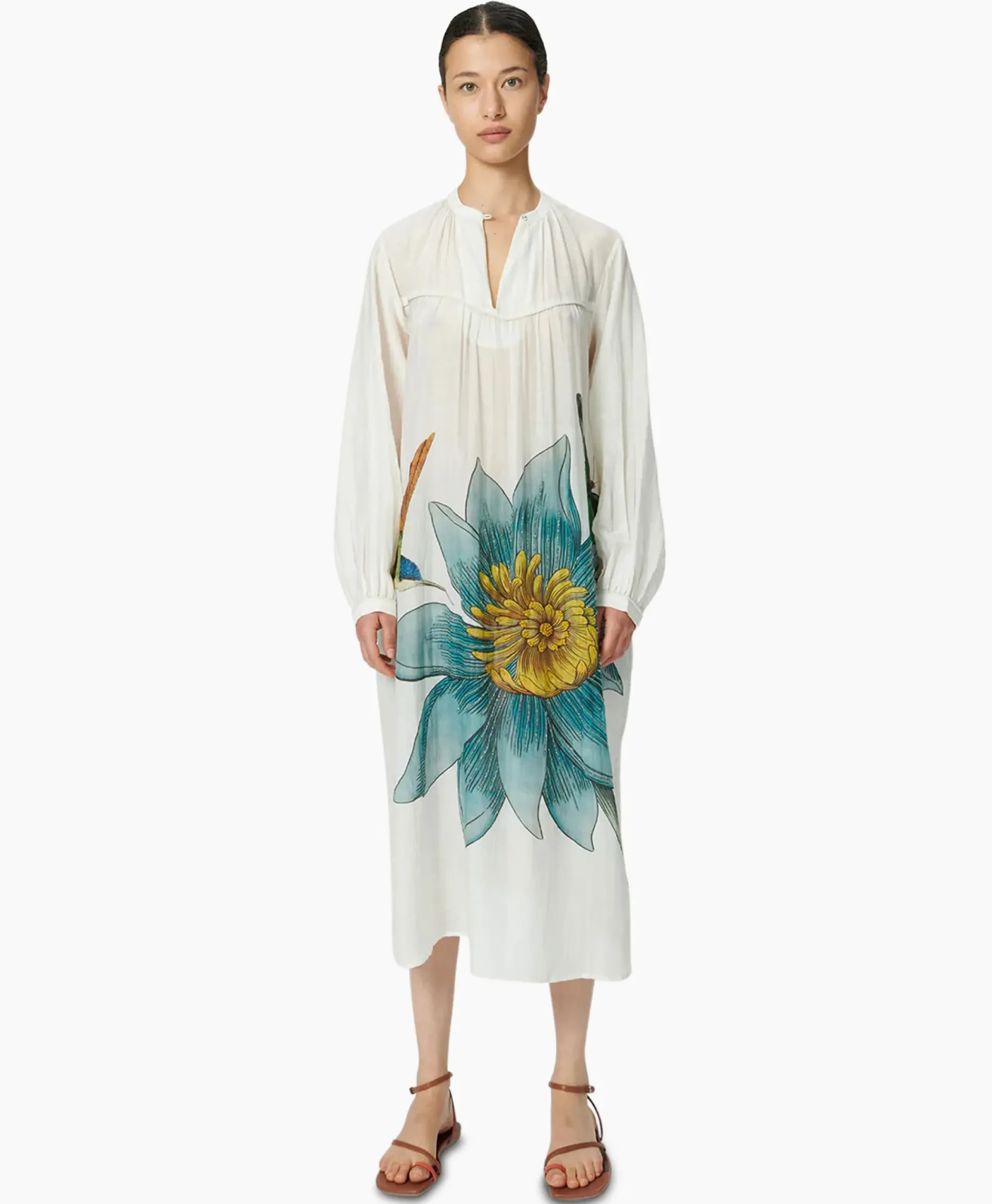 Bruiloftskleding^Chufy Maxi Jurk Daisy Embroidered Blauw