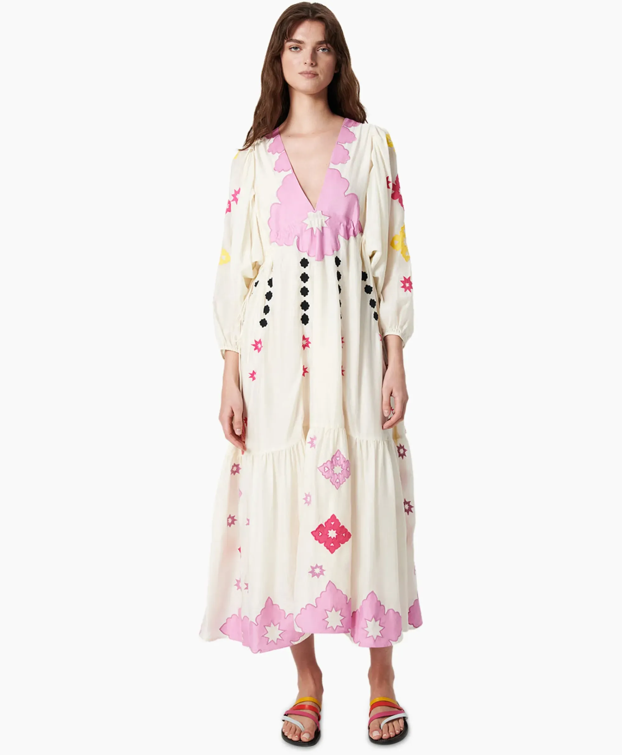 Bruiloftskleding^Chufy Maxi Jurk Gypsy Embroidered Ecru