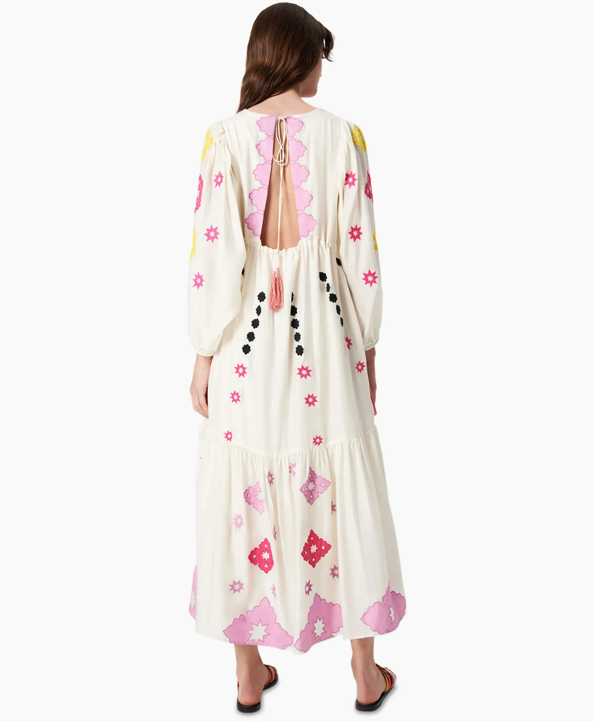 Bruiloftskleding^Chufy Maxi Jurk Gypsy Embroidered Ecru