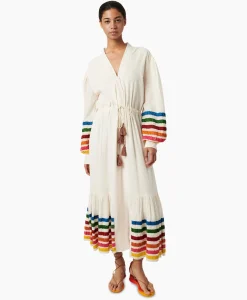Bruiloftskleding^Chufy Maxi Jurk Lena Embroidered Off White
