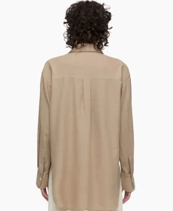 Blouses^Closed Blouse Shirt With Pocket Grijs