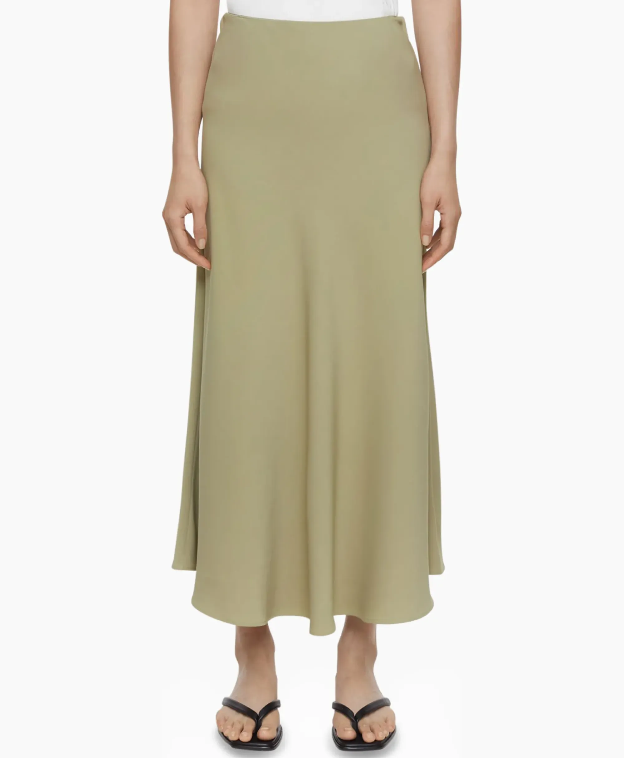 Rokken^Closed Midi Rok A Shape Skirt Groen