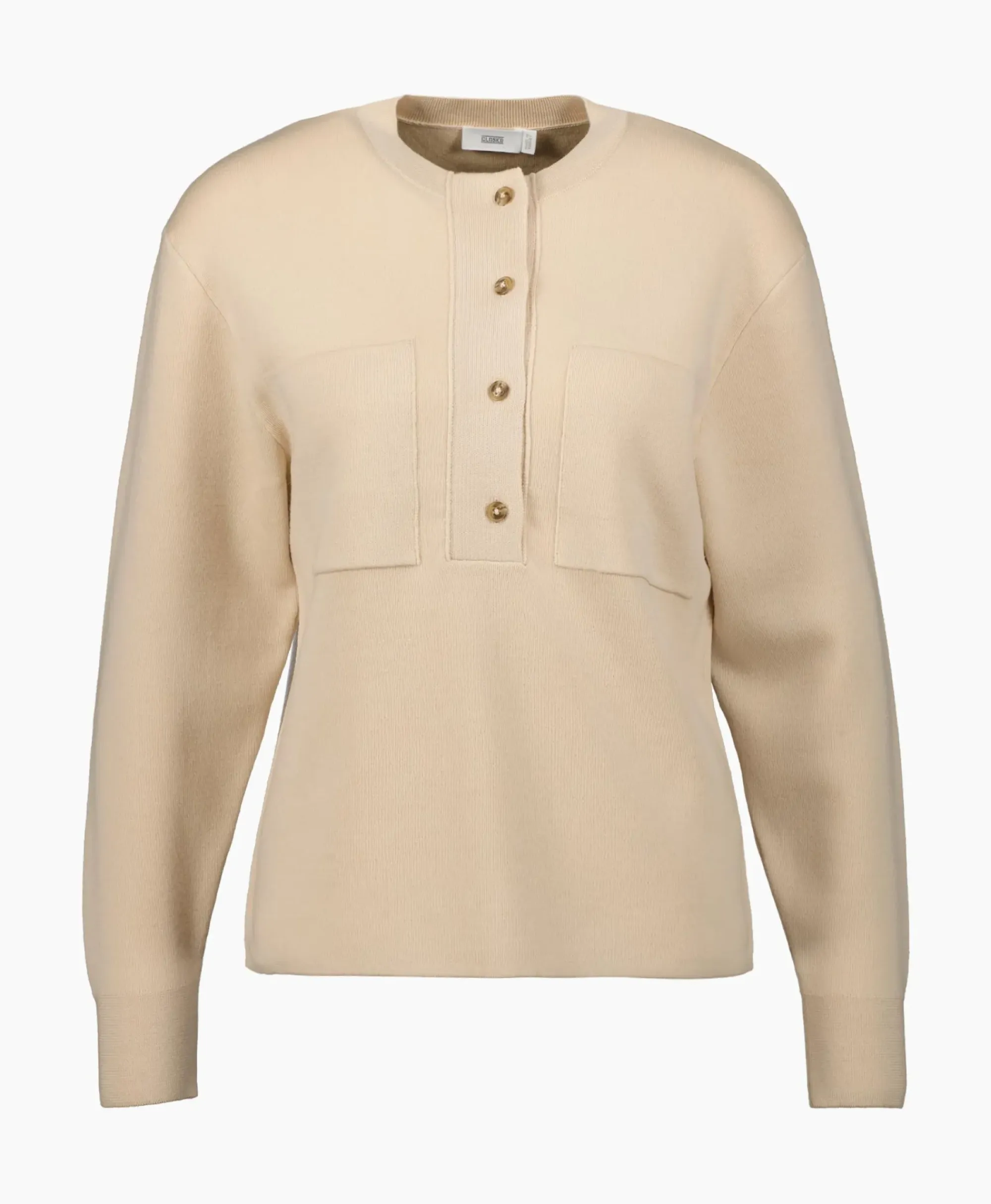 Truien^Closed Pullover Crew Neck Henley Beige