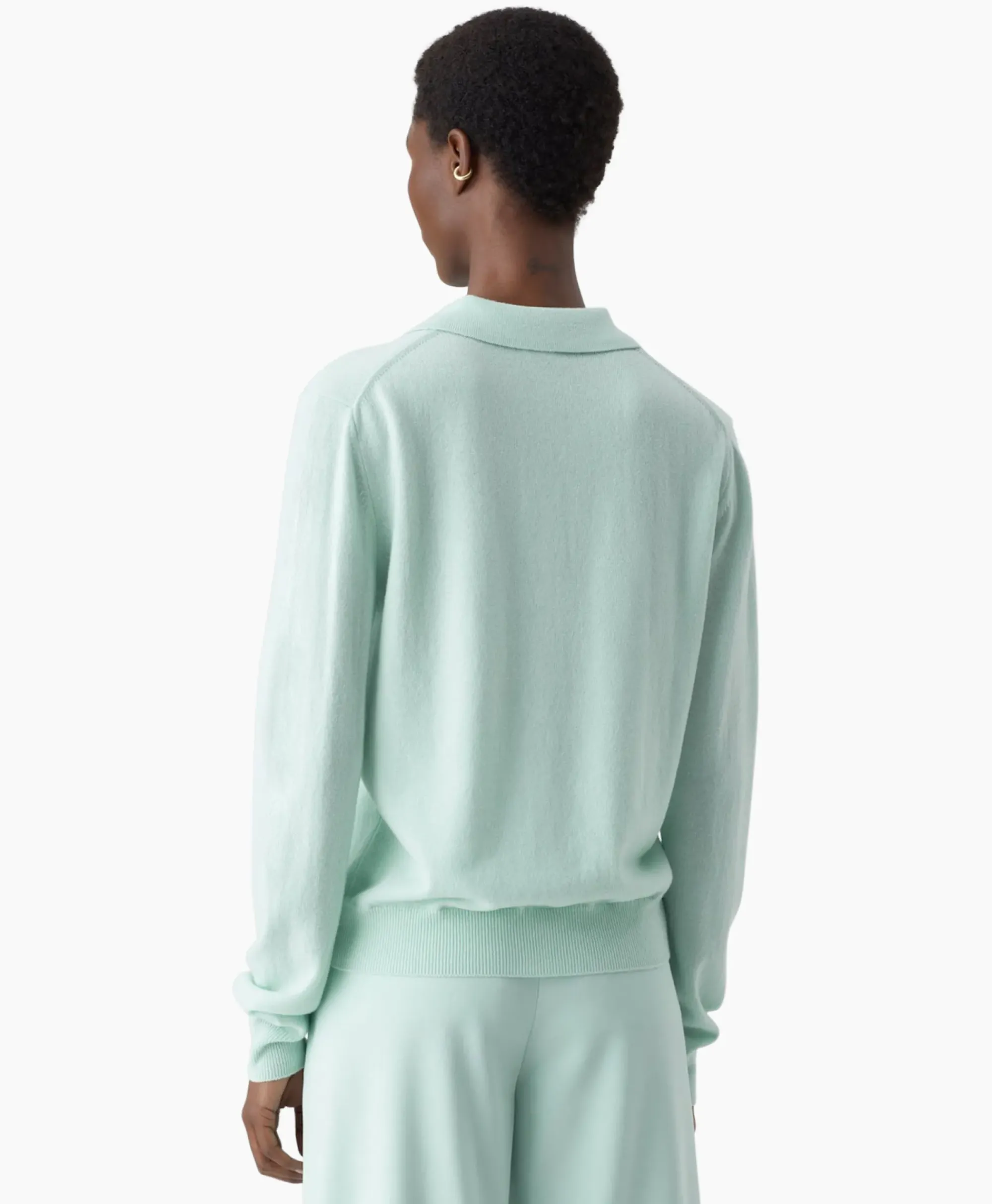 Truien^Closed Pullover Polo Longsleeve Groen