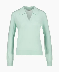 Truien^Closed Pullover Polo Longsleeve Groen