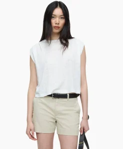 T-Shirts & Tops^Closed Top Pleated Sleeveless Ecru
