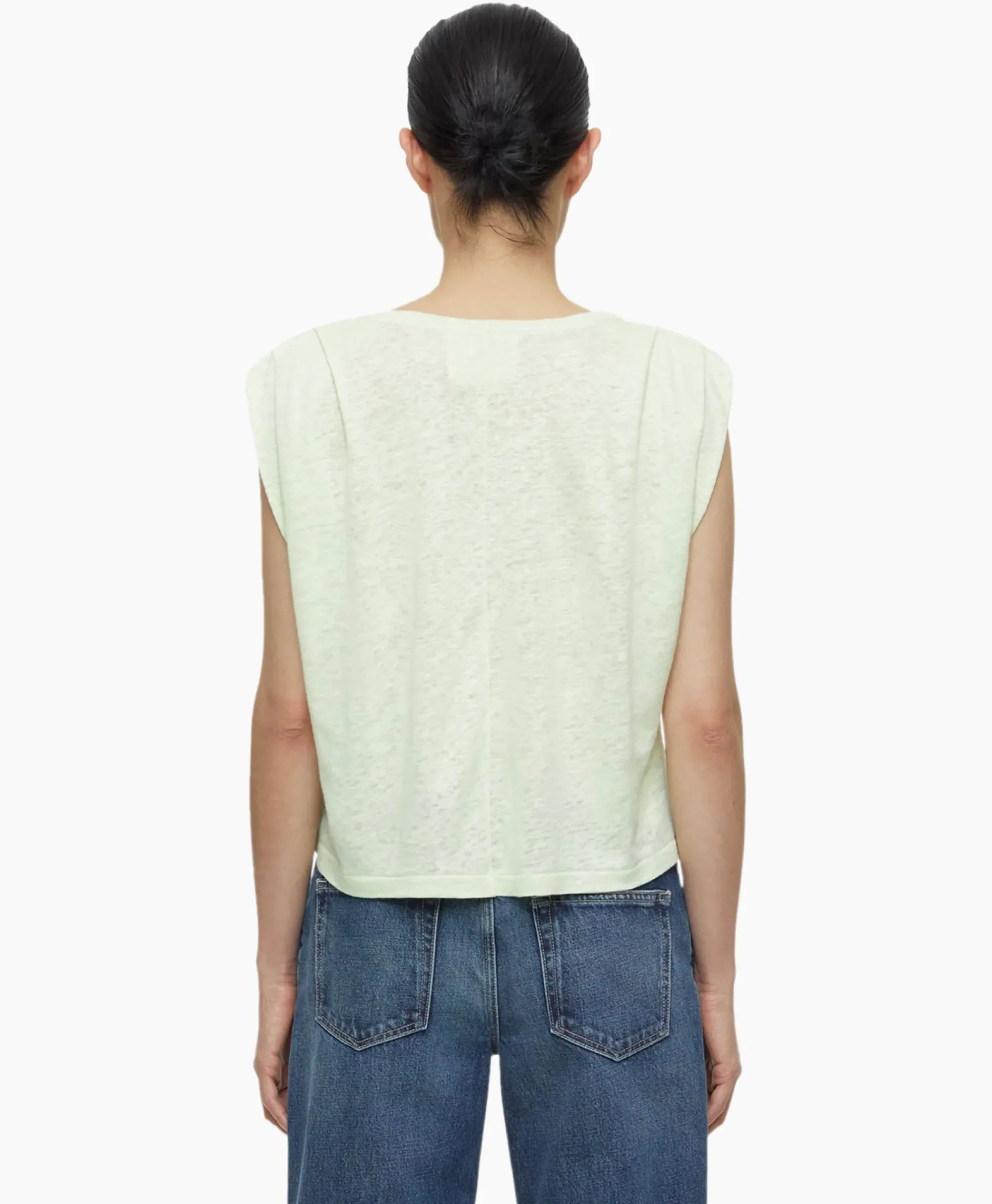T-Shirts & Tops^Closed Top Pleated Sleeveless Licht Groen