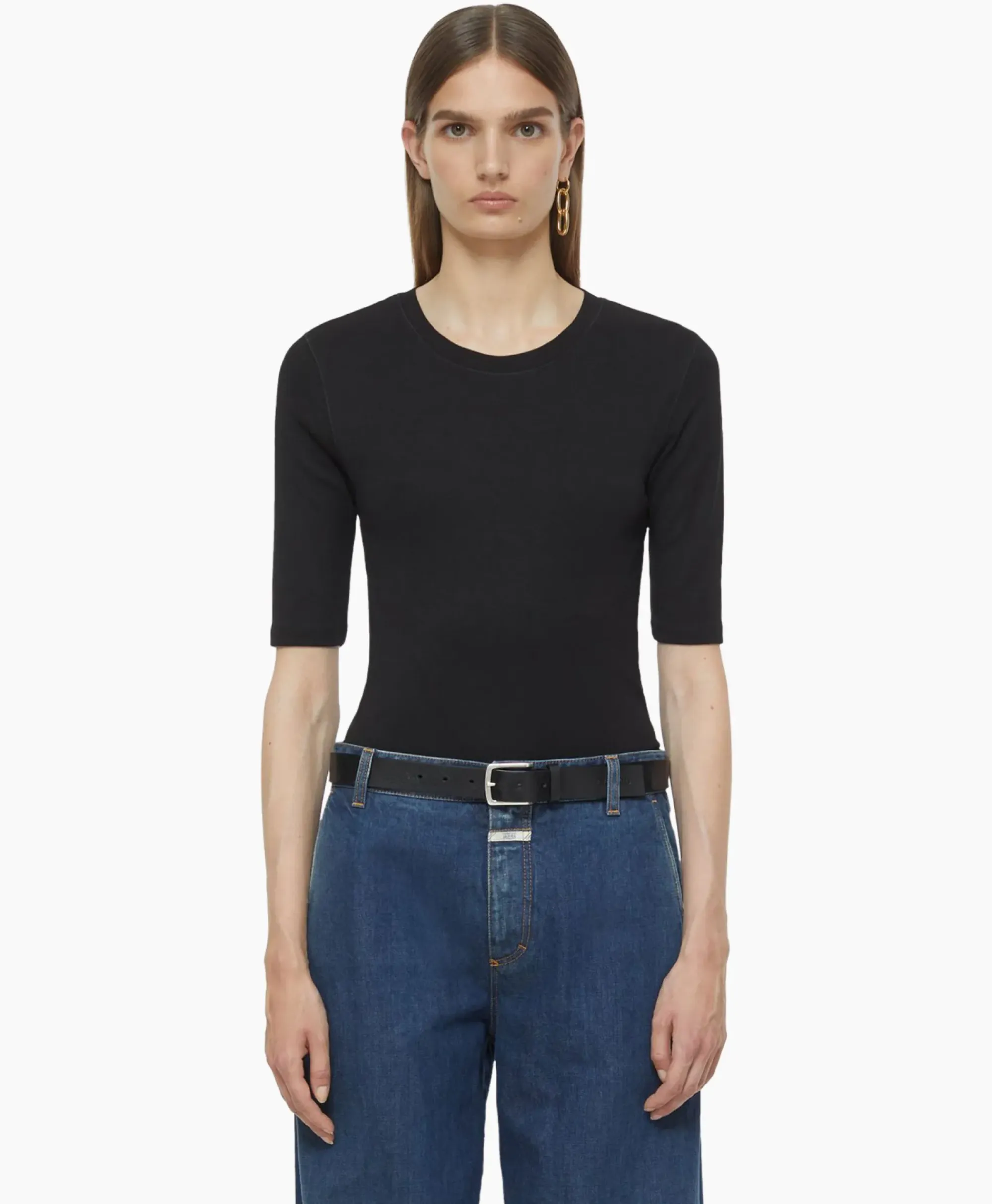 T-Shirts & Tops^Closed T-Shirt Korte Mouw Crewneck Short Sleeve Zwart
