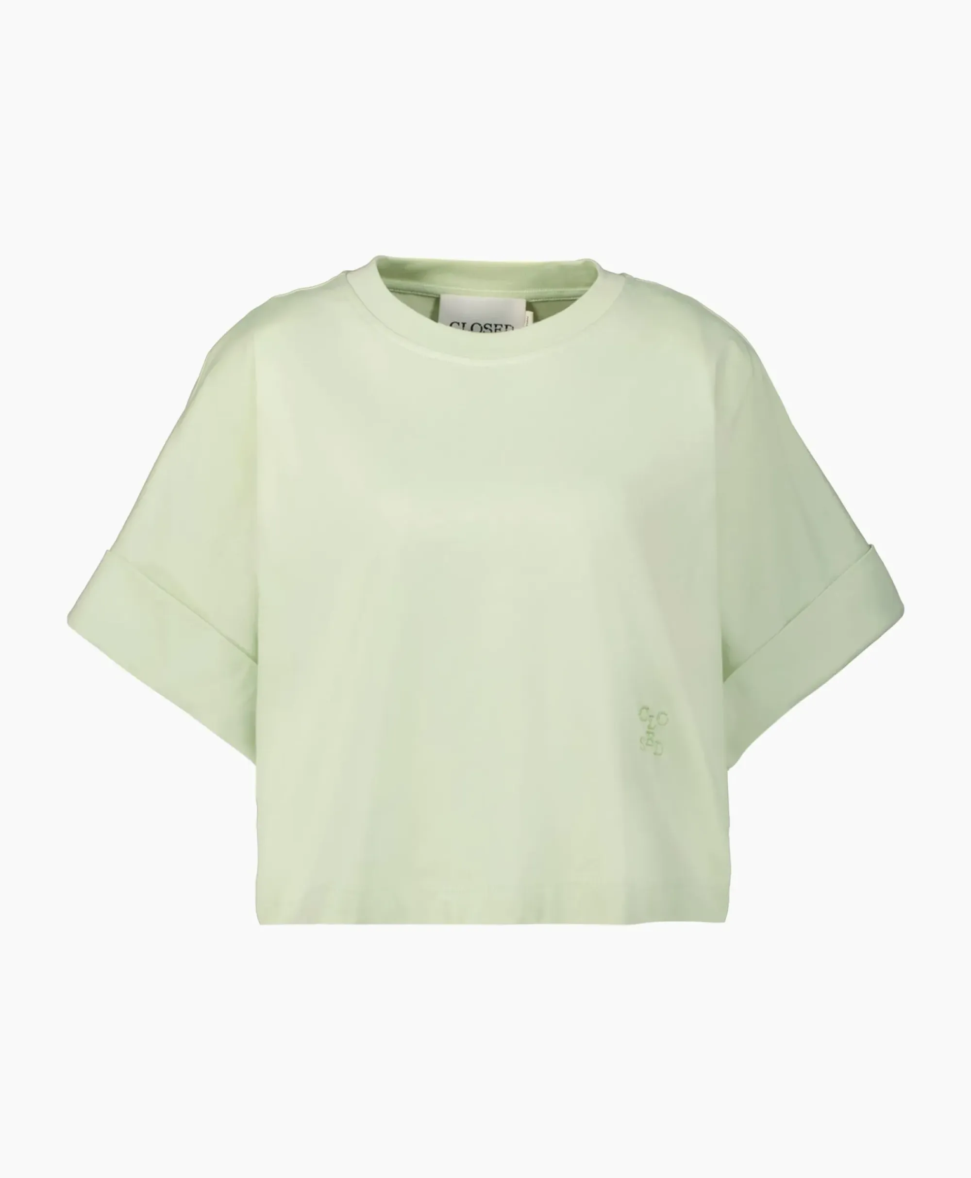 T-Shirts & Tops^Closed T-Shirt Korte Mouw Turn Up Licht Groen
