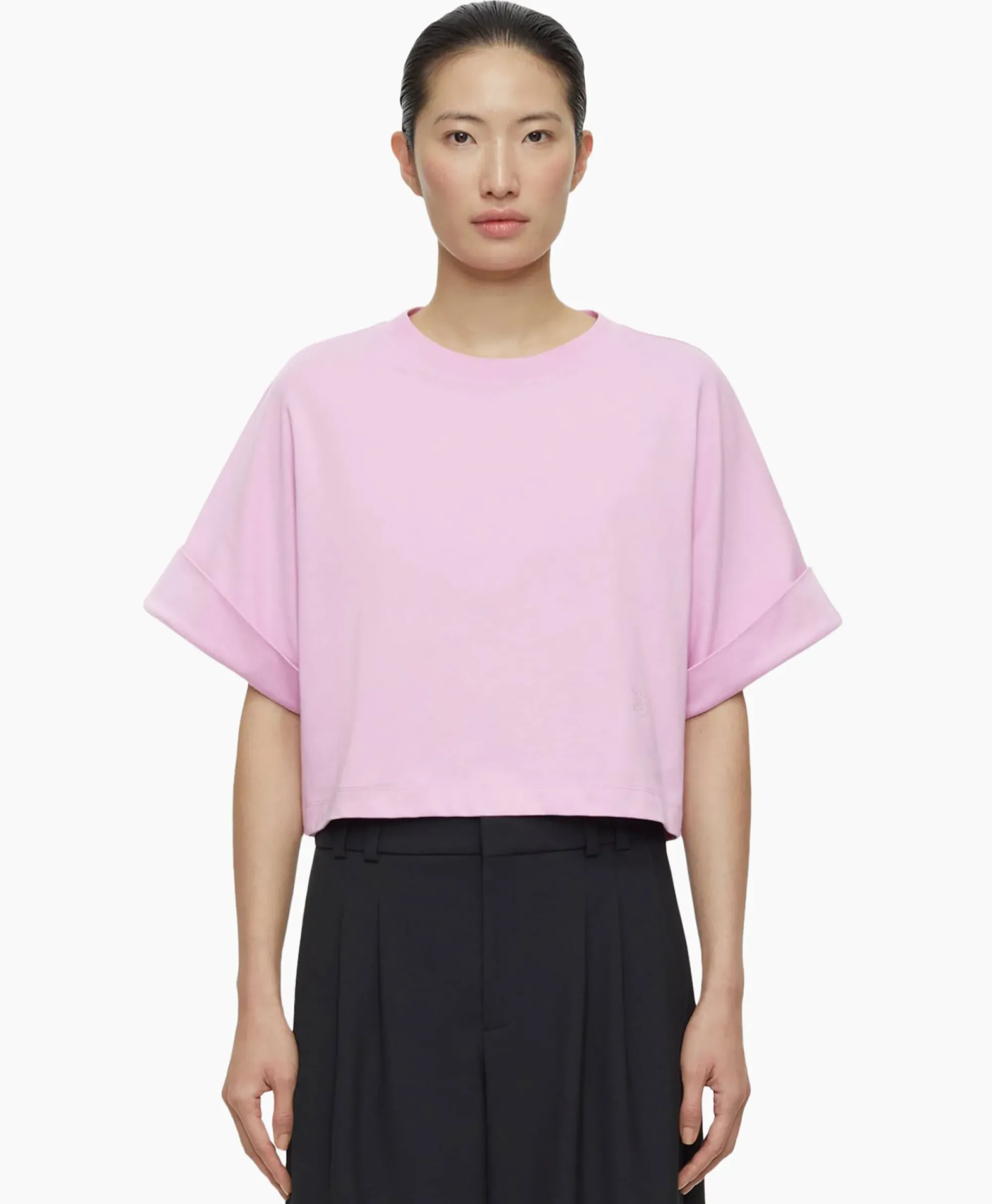 T-Shirts & Tops^Closed T-Shirt Korte Mouw Turn Up Roze