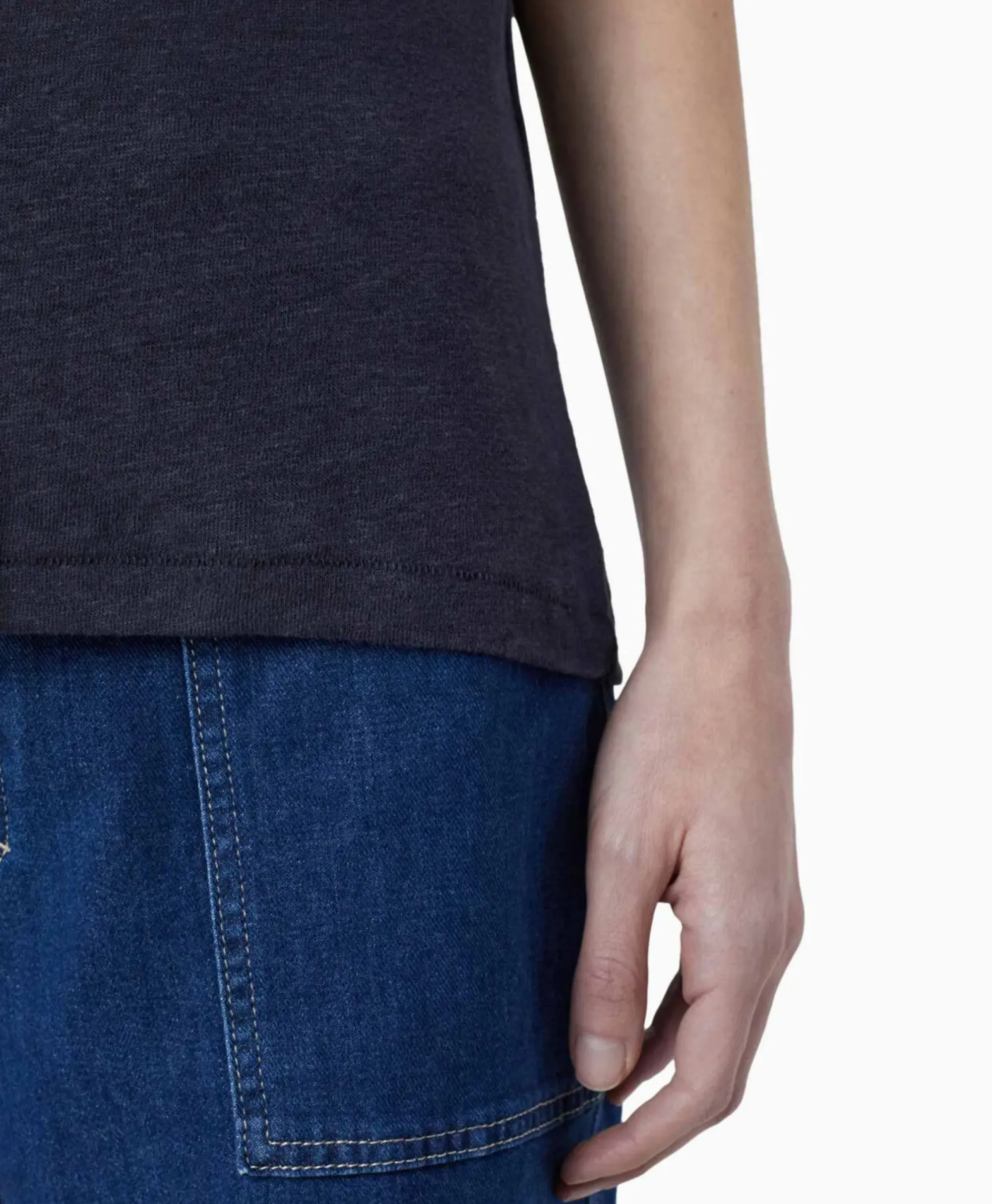 T-Shirts & Tops^Closed T-Shirt Korte Mouw V-Neck Blauw