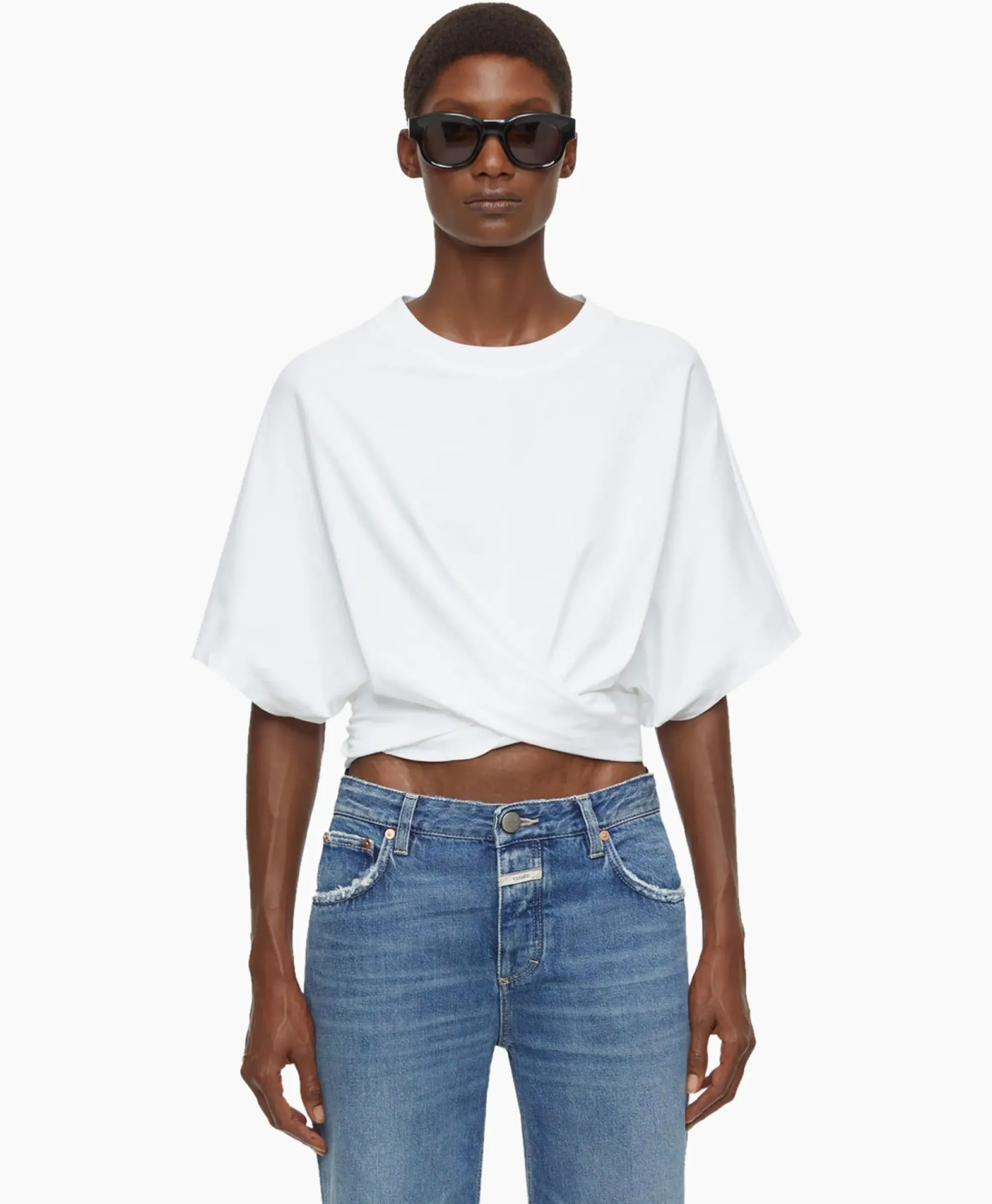 T-Shirts & Tops^Closed T-Shirt Korte Mouw Wrap Wit