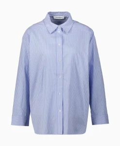 Blouses^Co'couture Co'Couture Blouse Double Cuff Stripe Licht Blauw