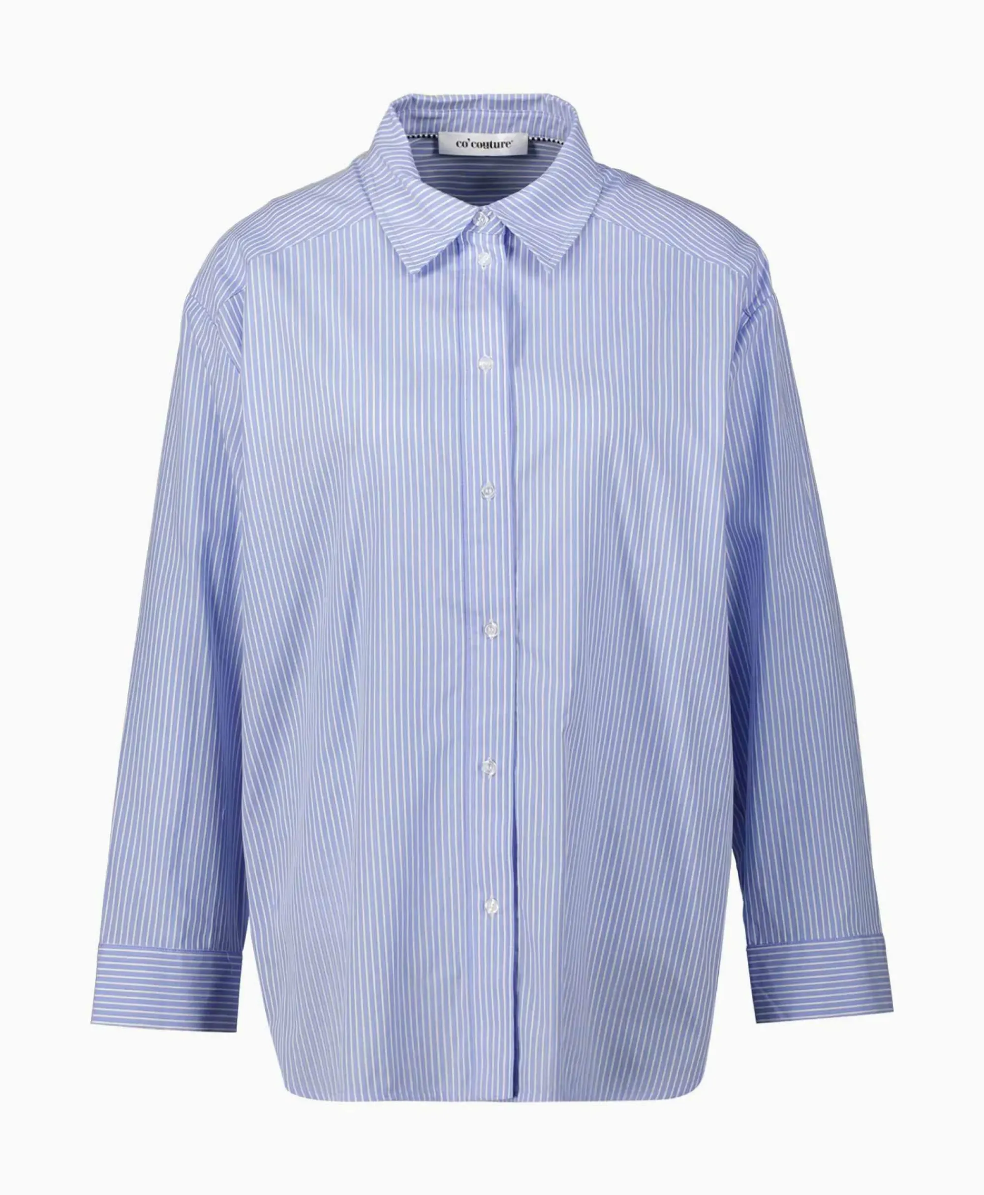 Blouses^Co'couture Co'Couture Blouse Double Cuff Stripe Licht Blauw