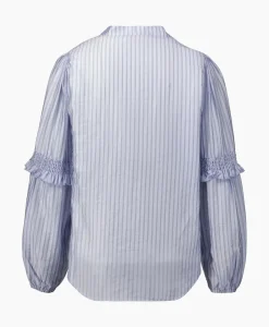 Blouses^Co'couture Co'Couture Blouse Sami Stripe Licht Blauw