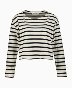 Truien^Co'couture Co'Couture Pullover Classic Stripe Crop Off White