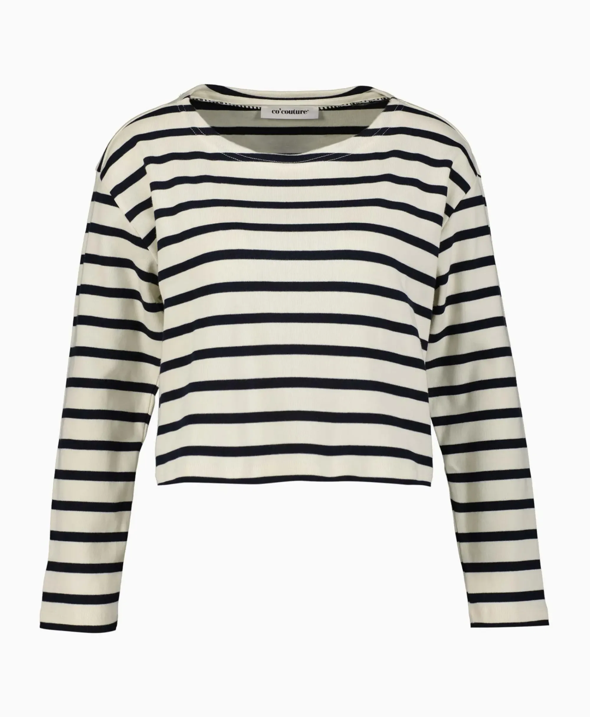 Truien^Co'couture Co'Couture Pullover Classic Stripe Crop Off White
