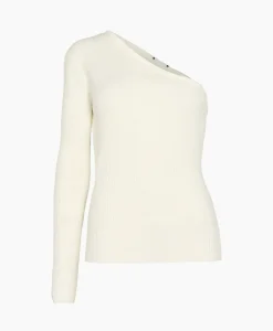 Truien^Co'couture Co'Couture Sweater Badu Asym Rib Knit Off White