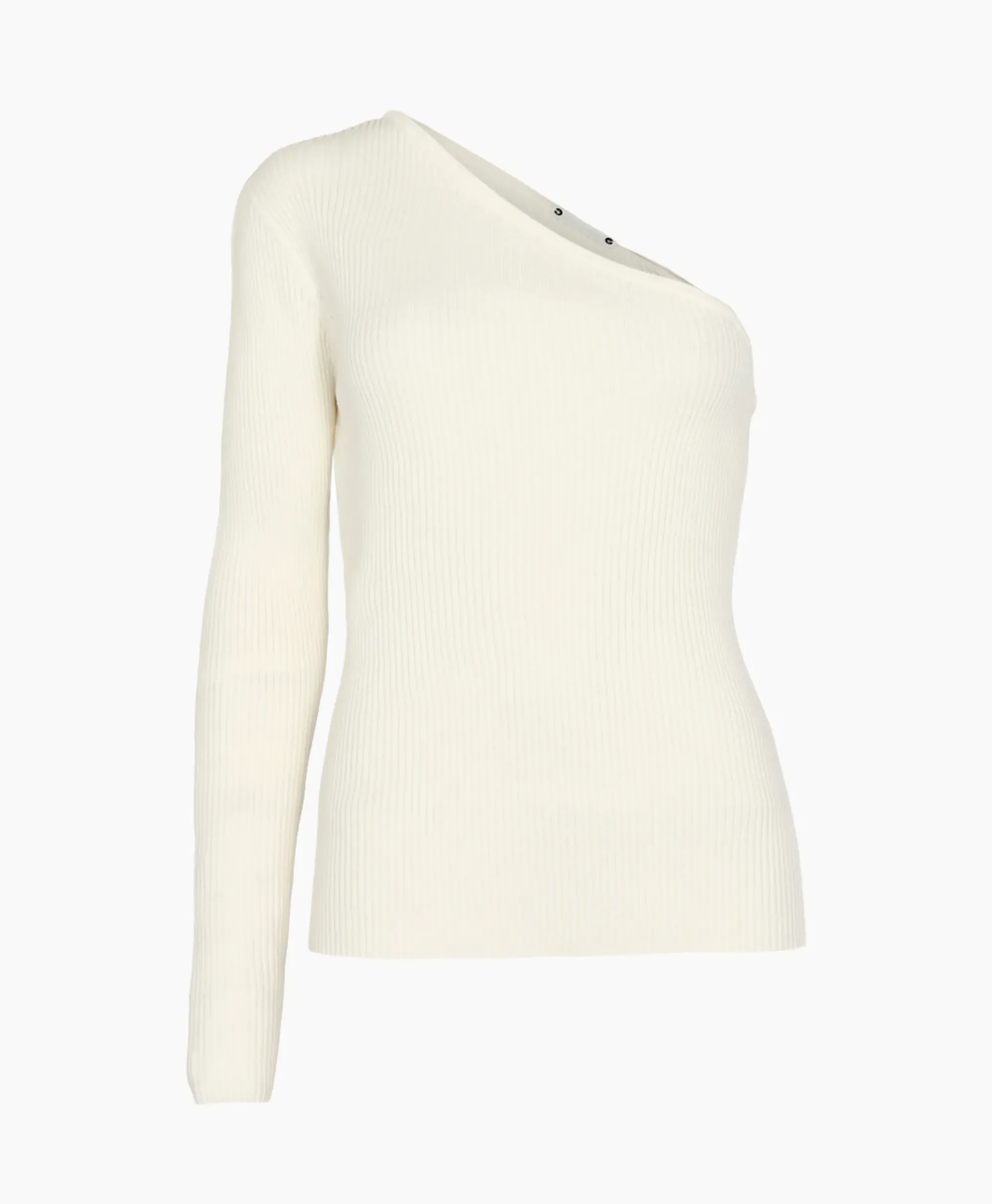 Truien^Co'couture Co'Couture Sweater Badu Asym Rib Knit Off White
