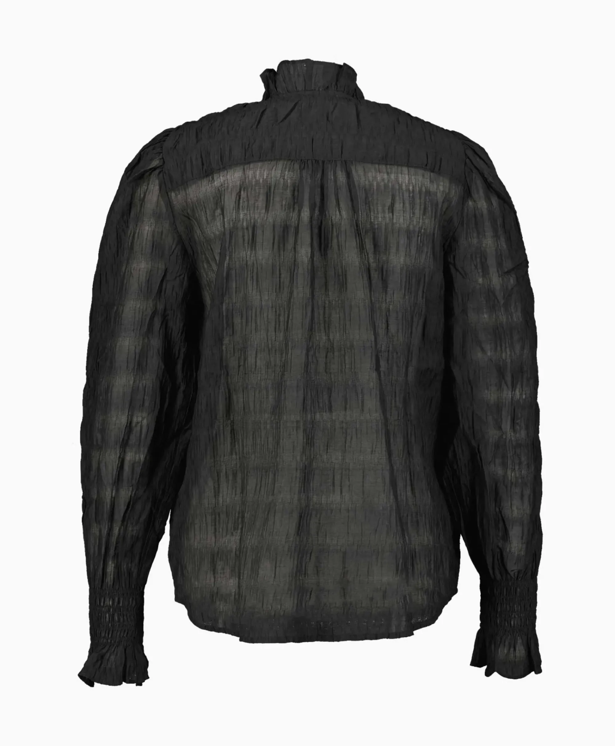 Blouses^Co'couture Co'Couture T-Shirt Korte Mouw Structurecc Line Frill Zwart