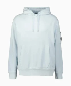 Truien^Cp Company Hoodie Cotton Diagonal Fleece Lens Licht Blauw