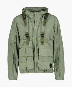 Jassen^Cp Company Jack Flatt Nylon Reversible Hooded Groen