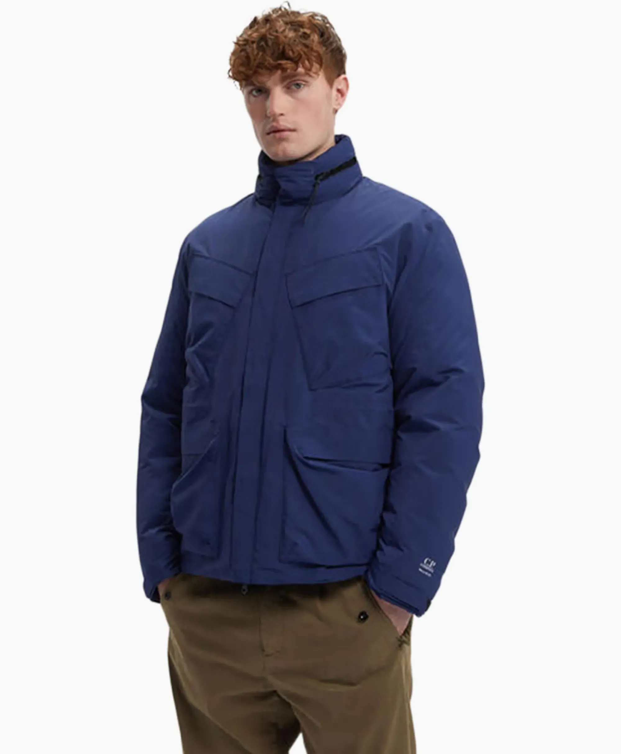 Jassen^Cp Company Jack Micro-M (R) Down Field Blauw