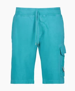 Broeken^Cp Company Korte Broek Short Fleece Cargo Blauw