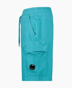 Broeken^Cp Company Korte Broek Short Fleece Cargo Blauw