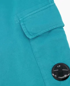 Broeken^Cp Company Korte Broek Short Fleece Cargo Blauw