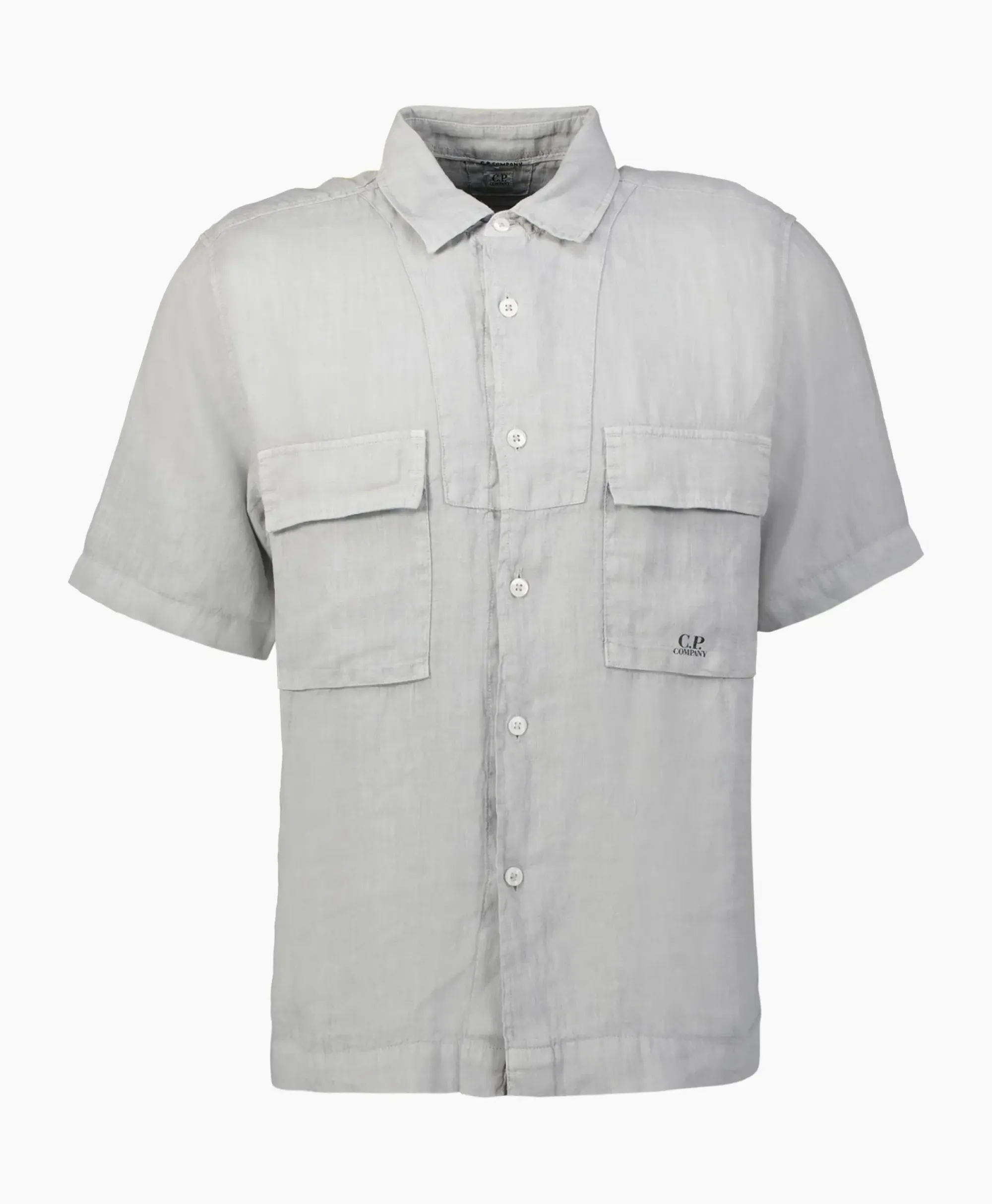 Overhemden^Cp Company Overhemd Linen Grijs