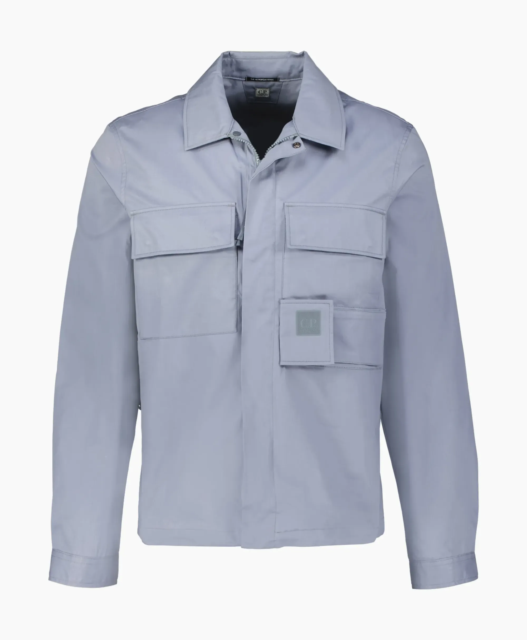 Overhemden^Cp Company Overhemd Metropolis Garbadine Pocket Shirt Blauw
