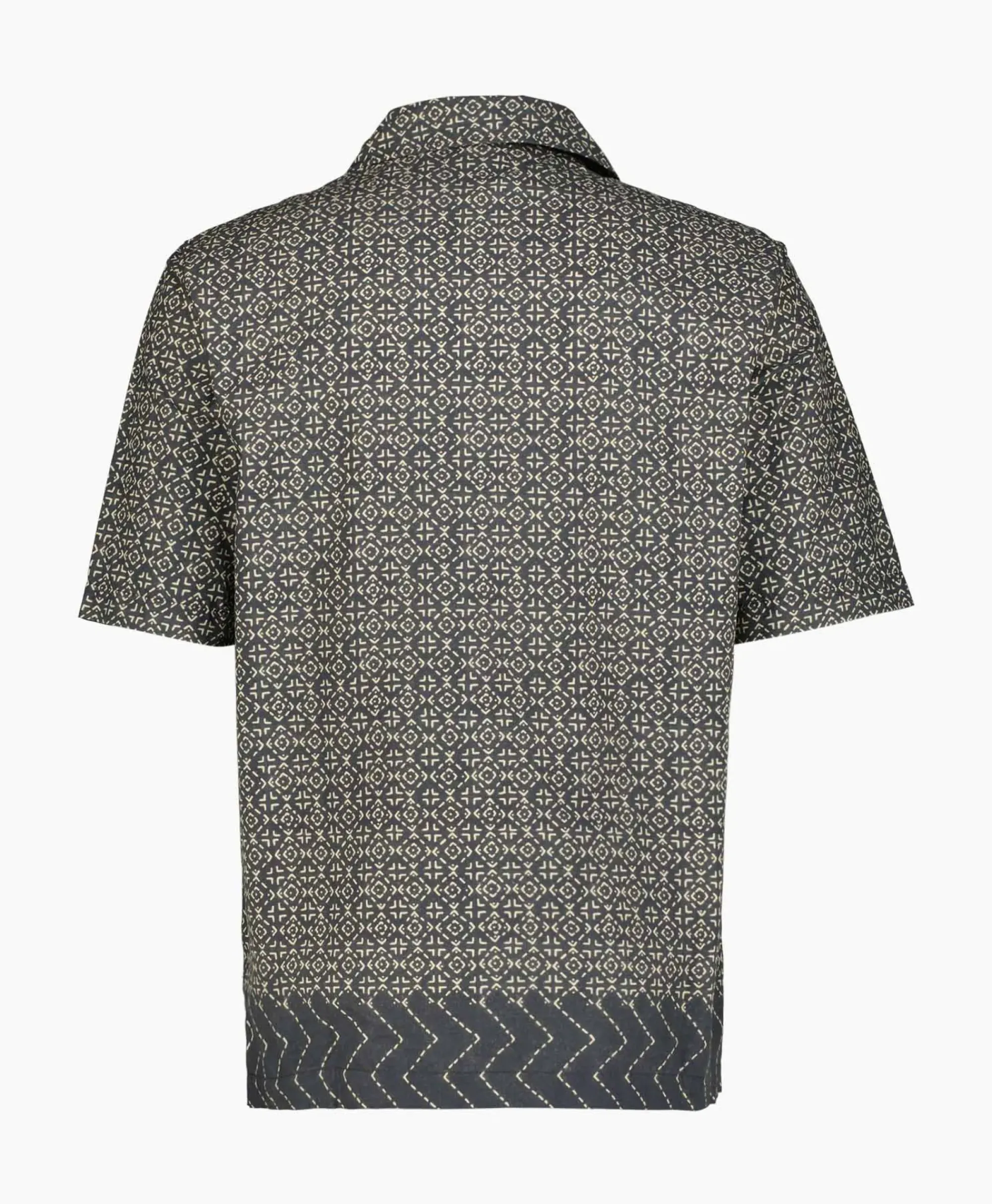 Overhemden^Cp Company Overhemd Popeline Baja Print Zwart