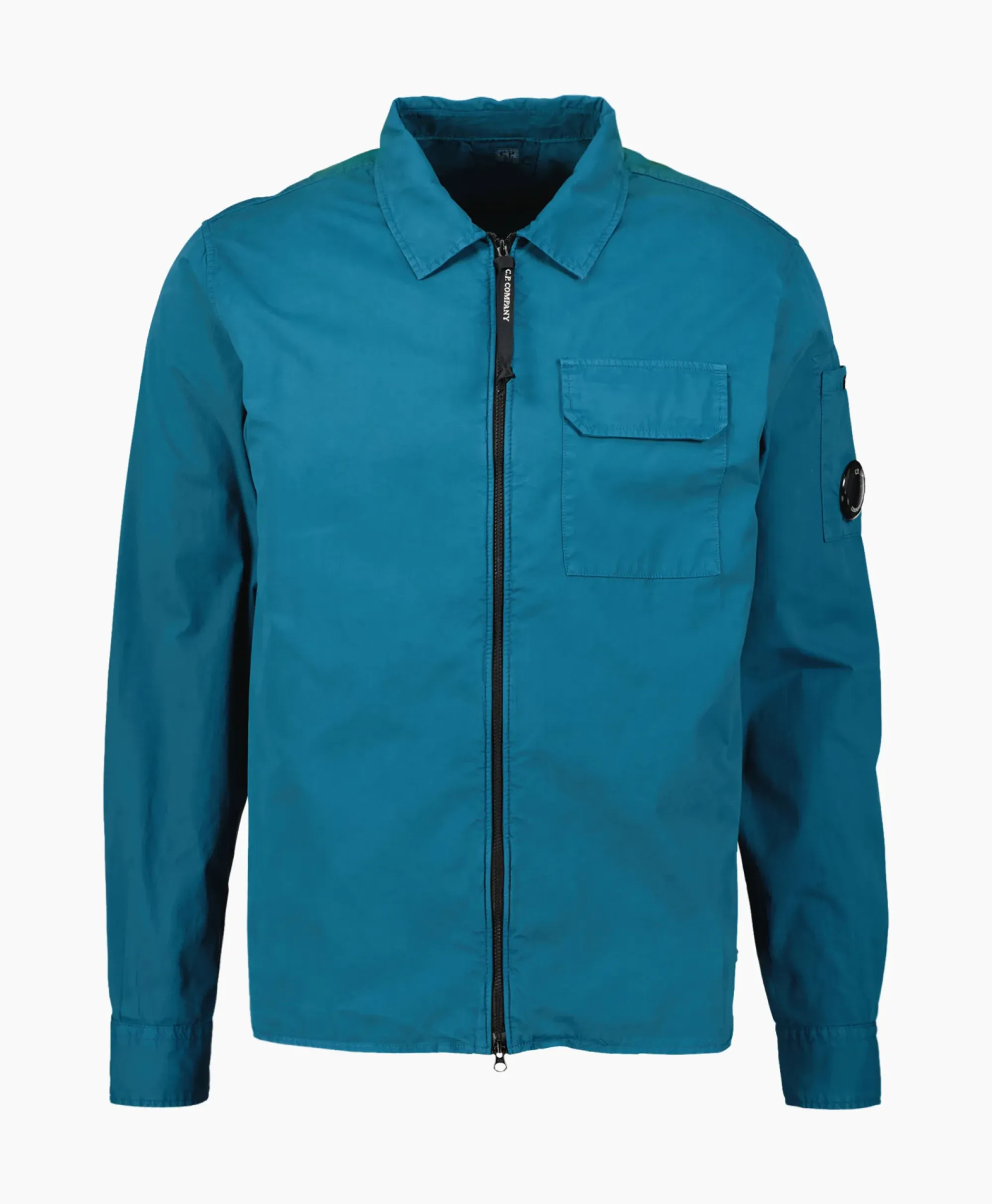 Jassen^Cp Company Overshirt Gabardine Zipped Blauw