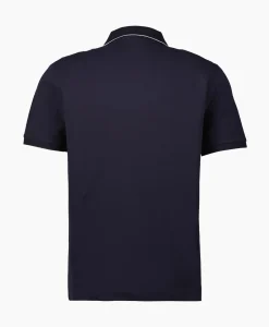 Polo's^Cp Company Polo Stretch Piquet Striped Collar Donker Blauw