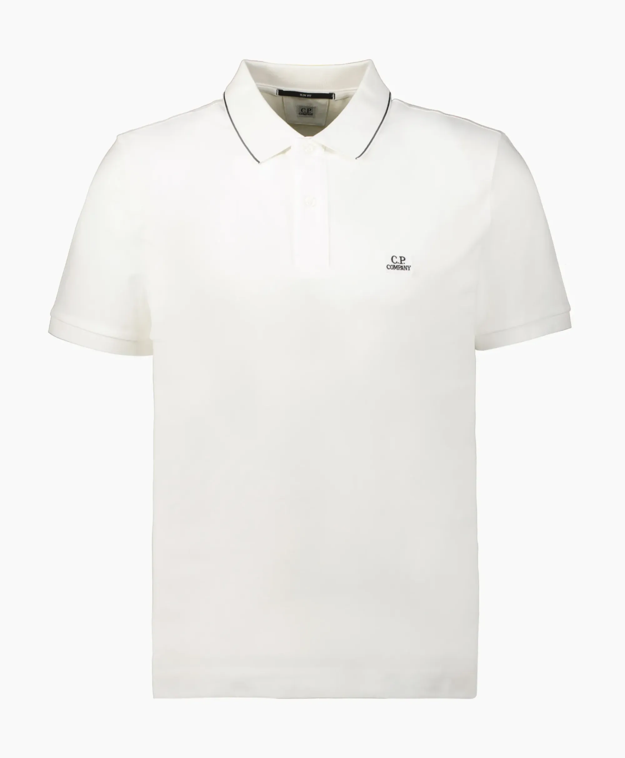 Polo's^Cp Company Polo Stretch Piquet Striped Collar Wit